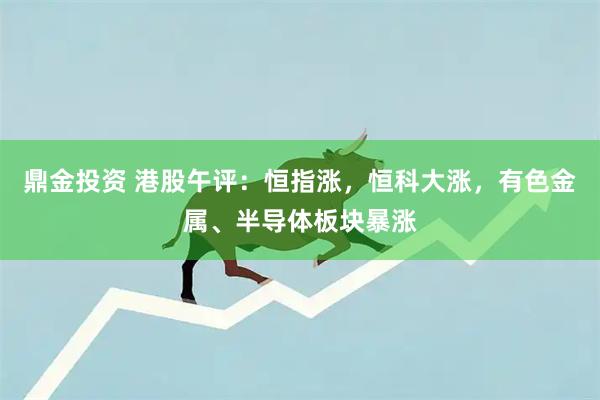 鼎金投资 港股午评：恒指涨，恒科大涨，有色金属、半导体板块暴涨
